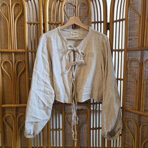 Boheme goods tie top oat linen